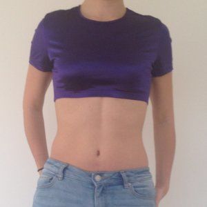 Hanna - Shiny Purple Crop Top